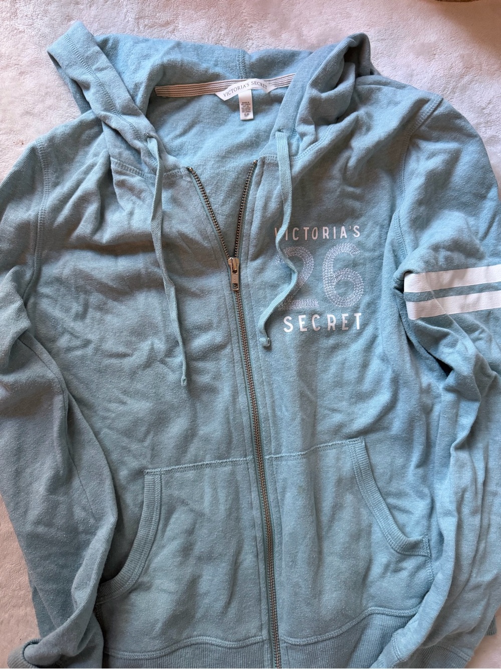 Victoria's Secret Light Blue Zip Hoodie